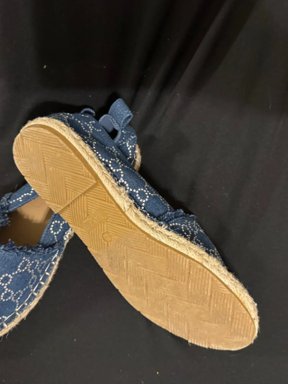 Denim and Rhinestone Espadrilles size 8